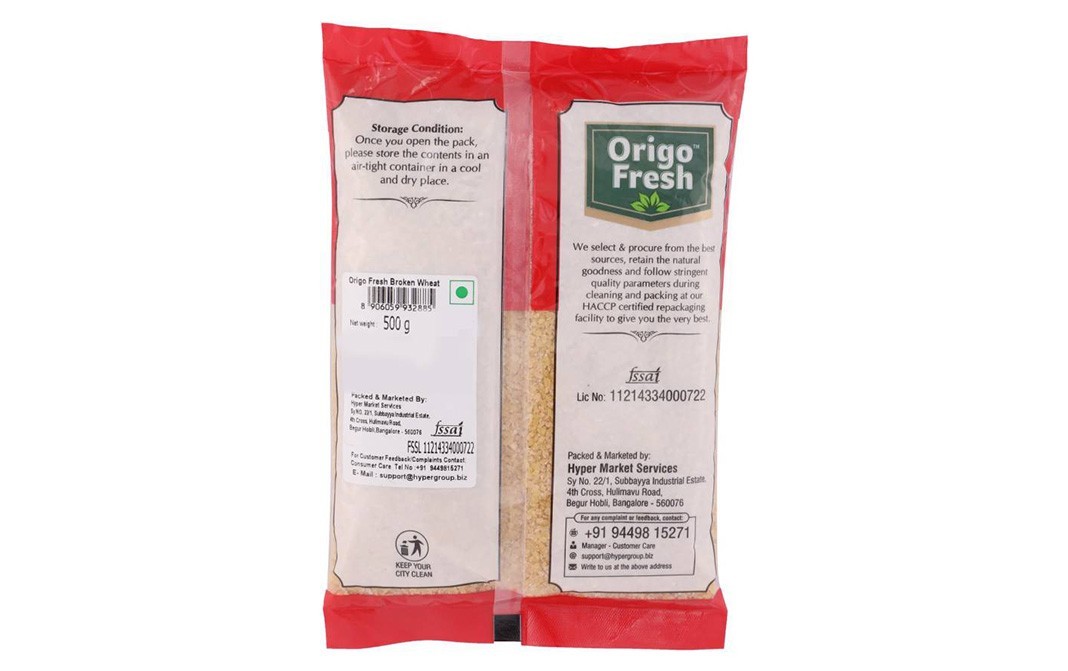 Origo Fresh Broken Wheat    Pack  500 grams
